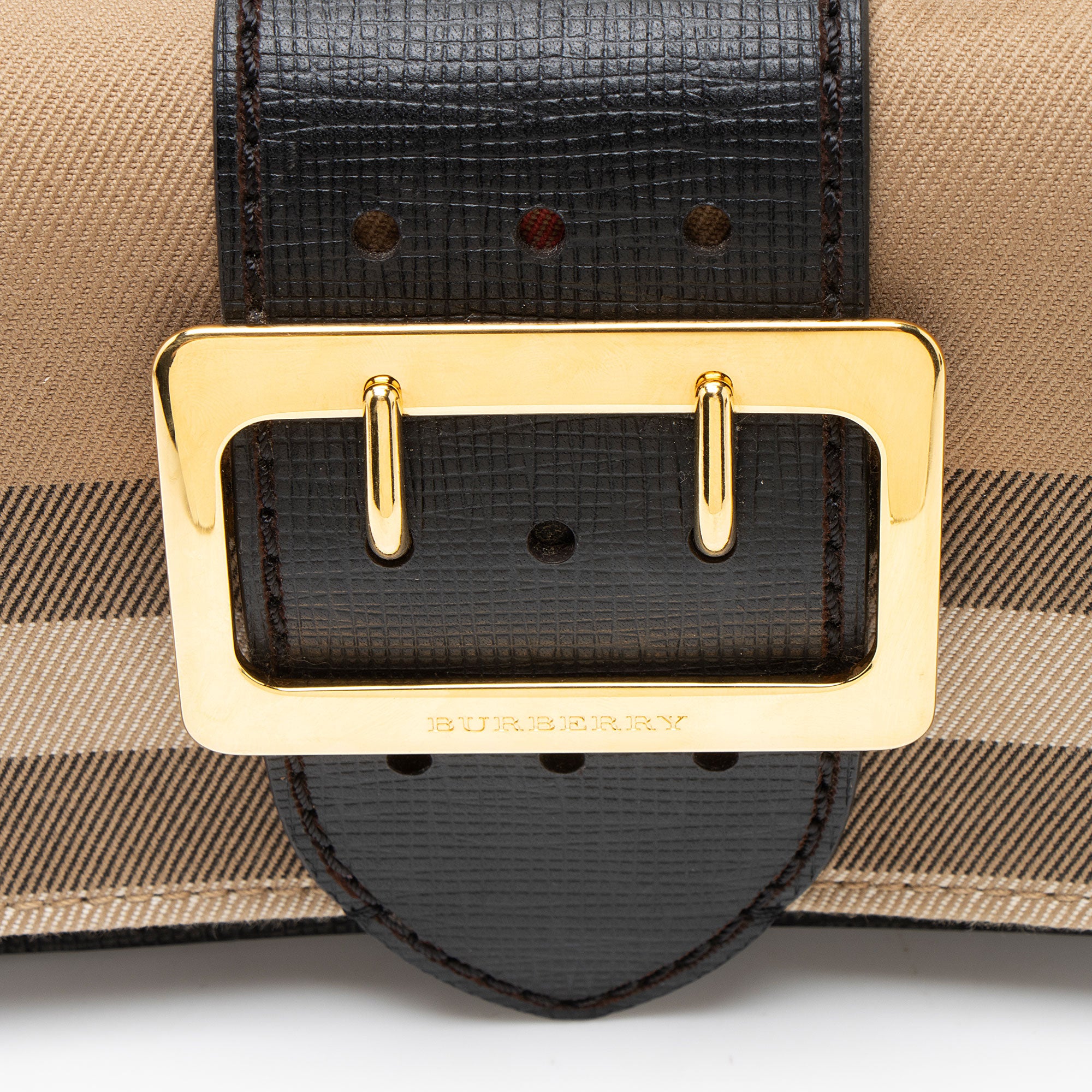 Burberry House Check Madison Buckle Small Shoulder Bag