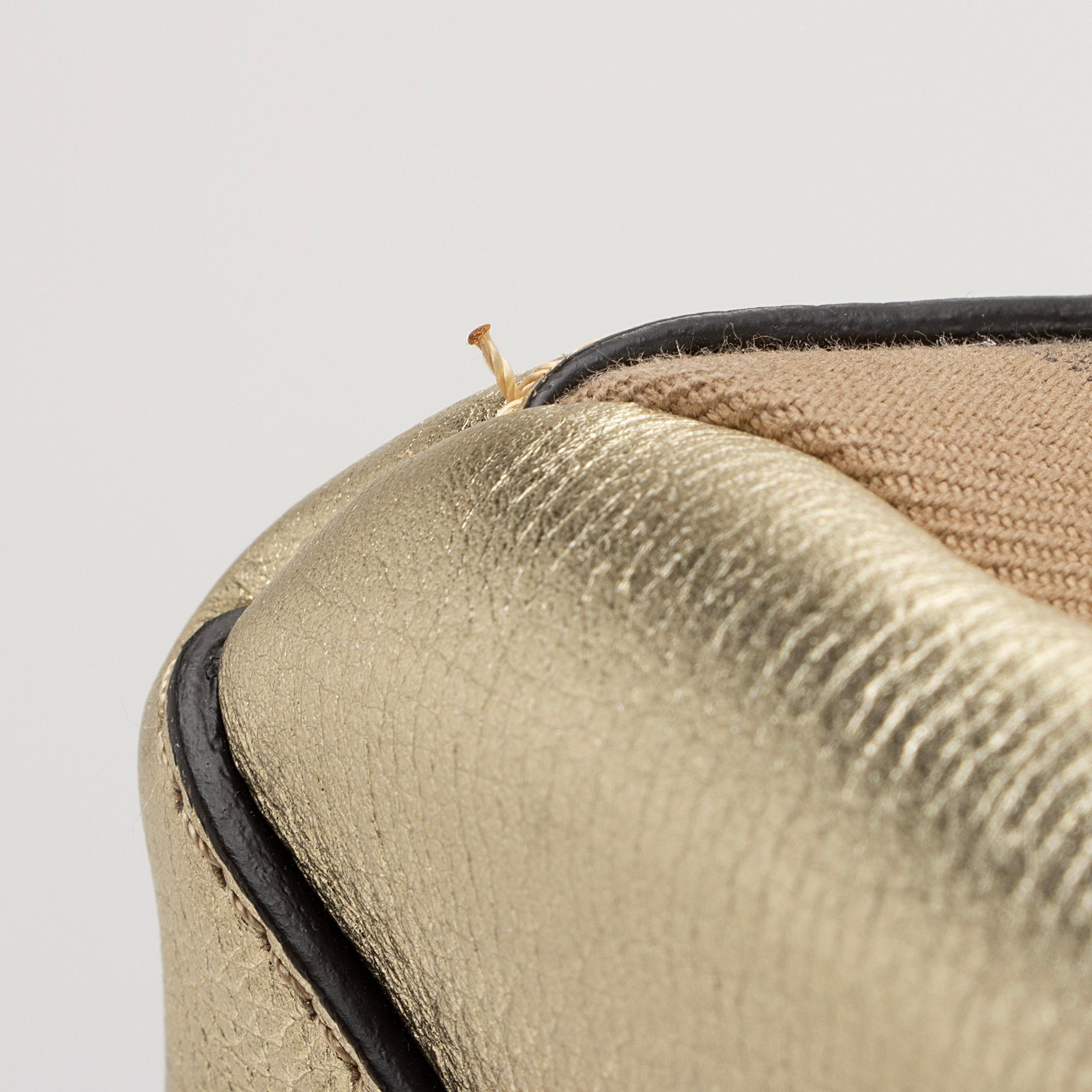 Burberry House Check Metallic Leather Banner Medium Tote (SHF-81DUmX)