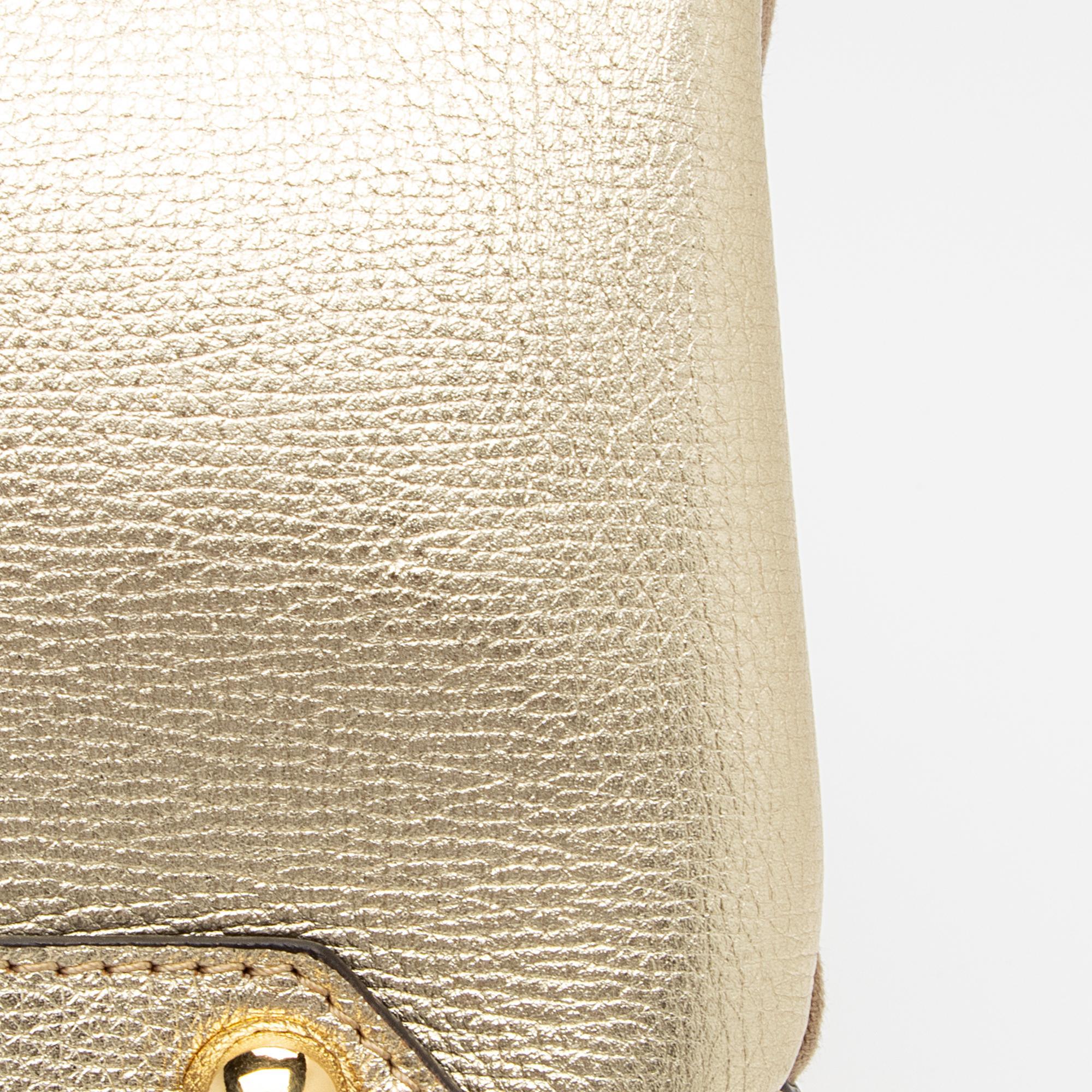 Burberry House Check Metallic Leather Banner Medium Tote (SHF-81DUmX)