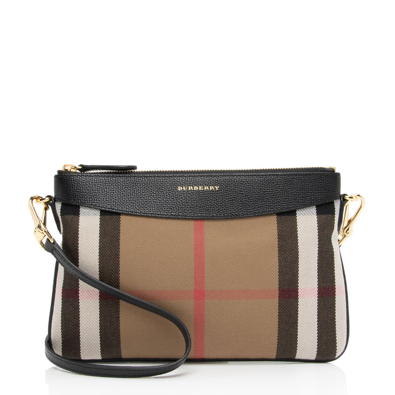 Burberry House Check Peyton Clutch (SHF-SzMvgy)