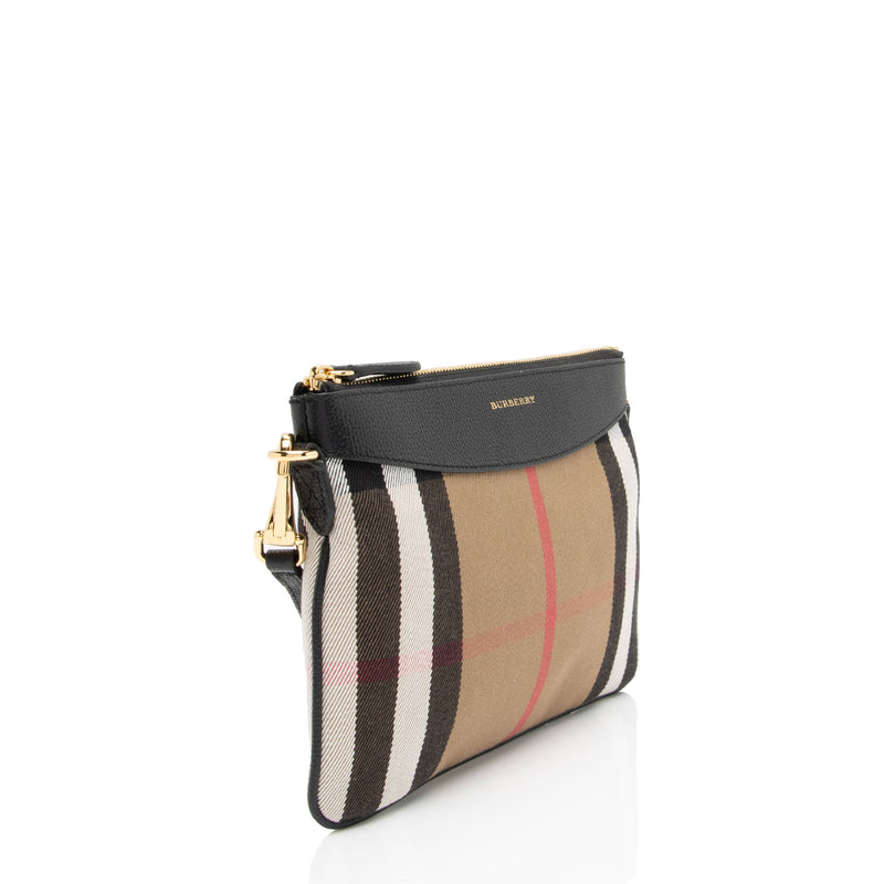 Burberry House Check Peyton Clutch (SHF-SzMvgy)