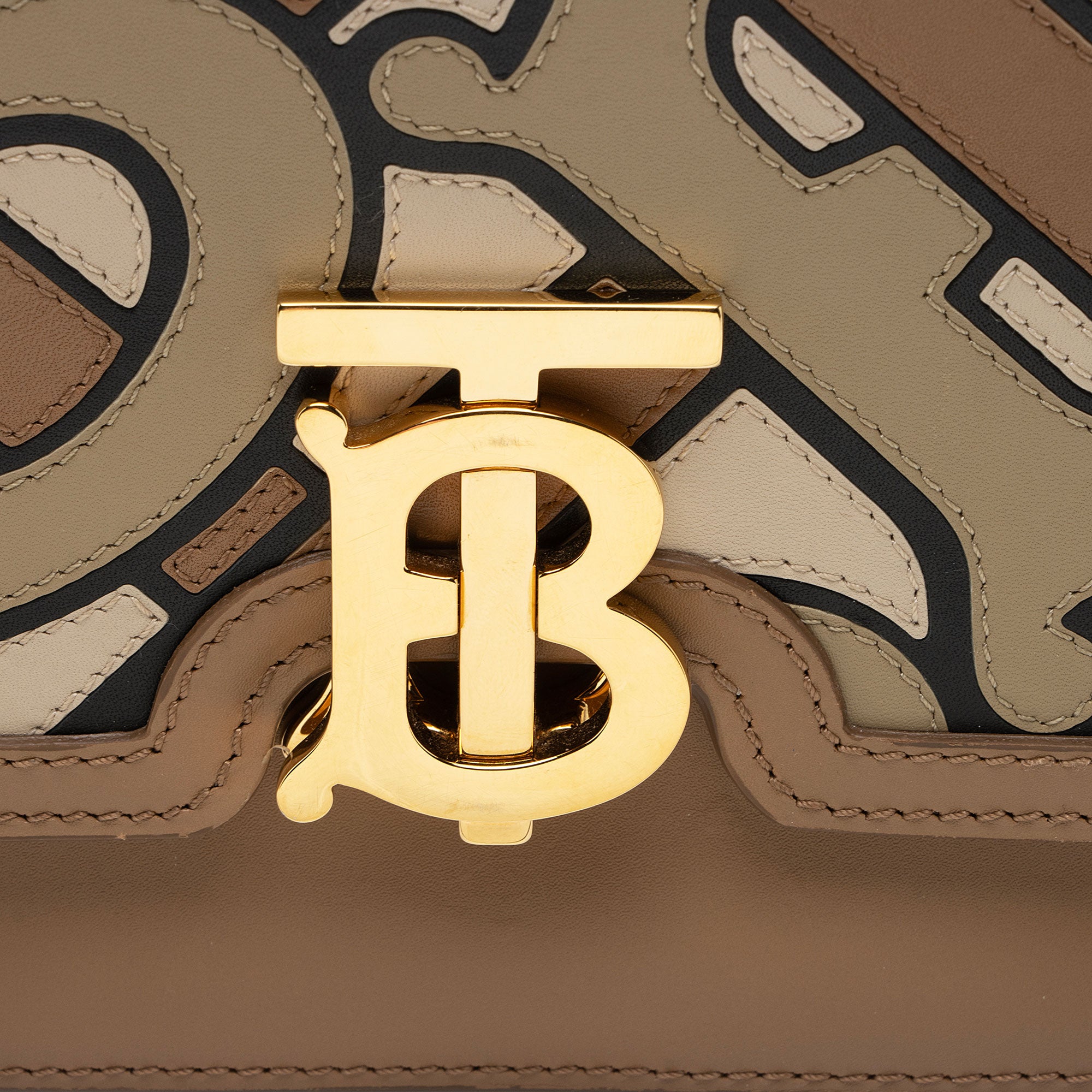 Burberry TB Monogram Leather TB Small Flap Bag