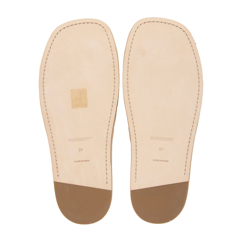 Burberry Leather Alixa Flat Sandals - Size 9 / 39 (SHF-dmYe4d)
