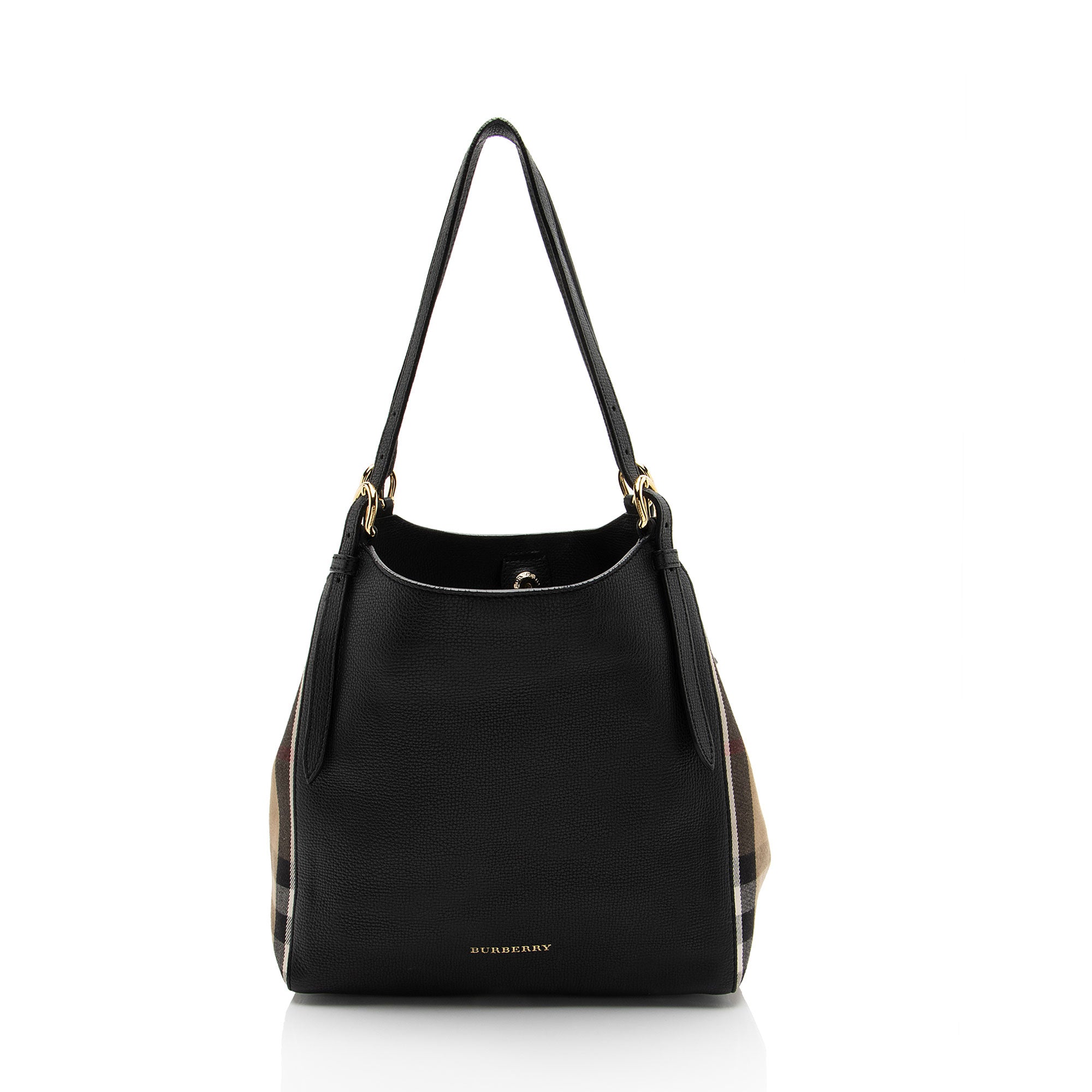 Burberry Leather House Check Canterbury Small Tote
