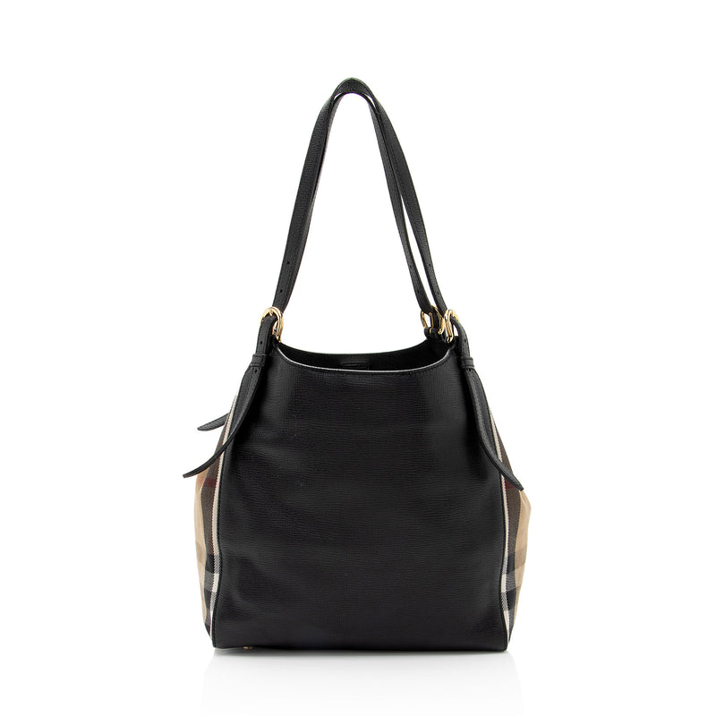 Burberry canterbury tote black best sale