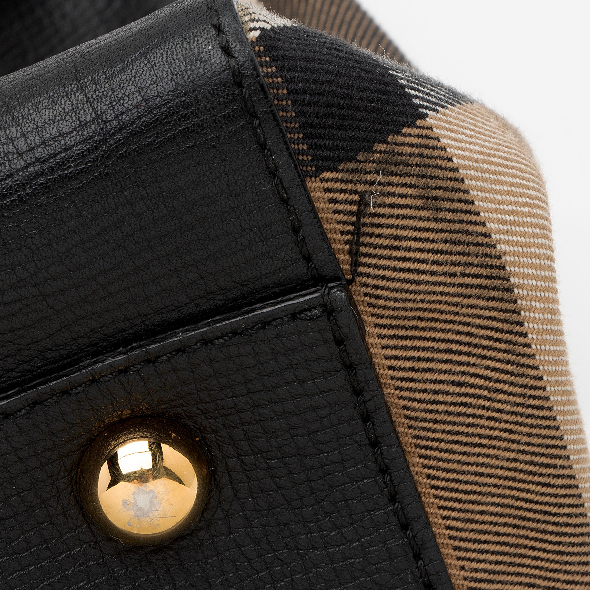 Burberry Leather House Check Canterbury Small Tote (SHF-Rt5UJm)