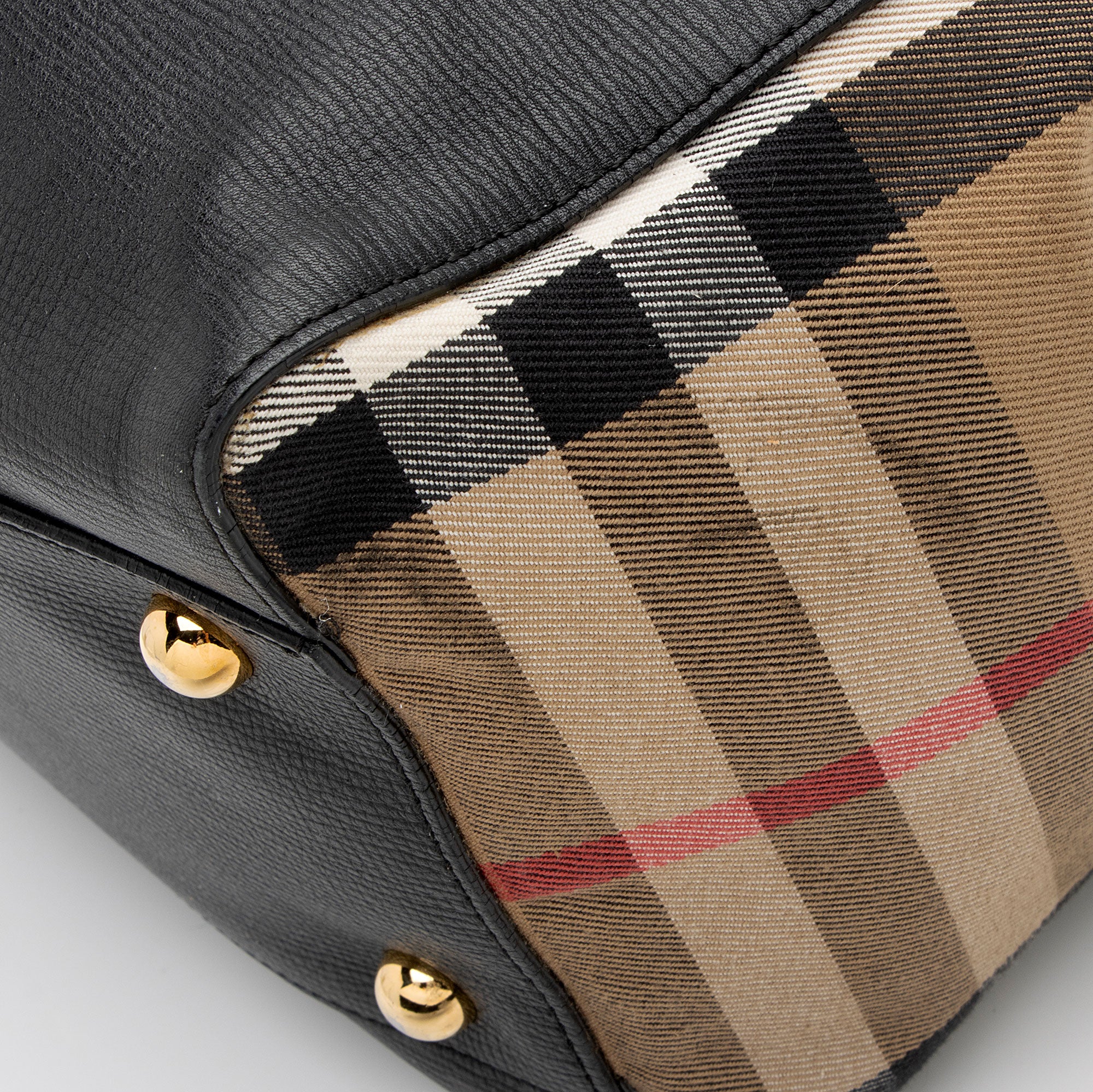 Burberry Leather House Check Canterbury Small Tote (SHF-Rt5UJm)