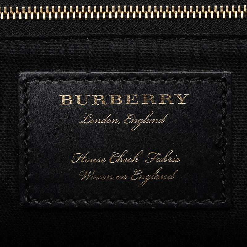 Burberry Leather House Check Derby Canterbury Small Tote (SHF-ANV3FD)