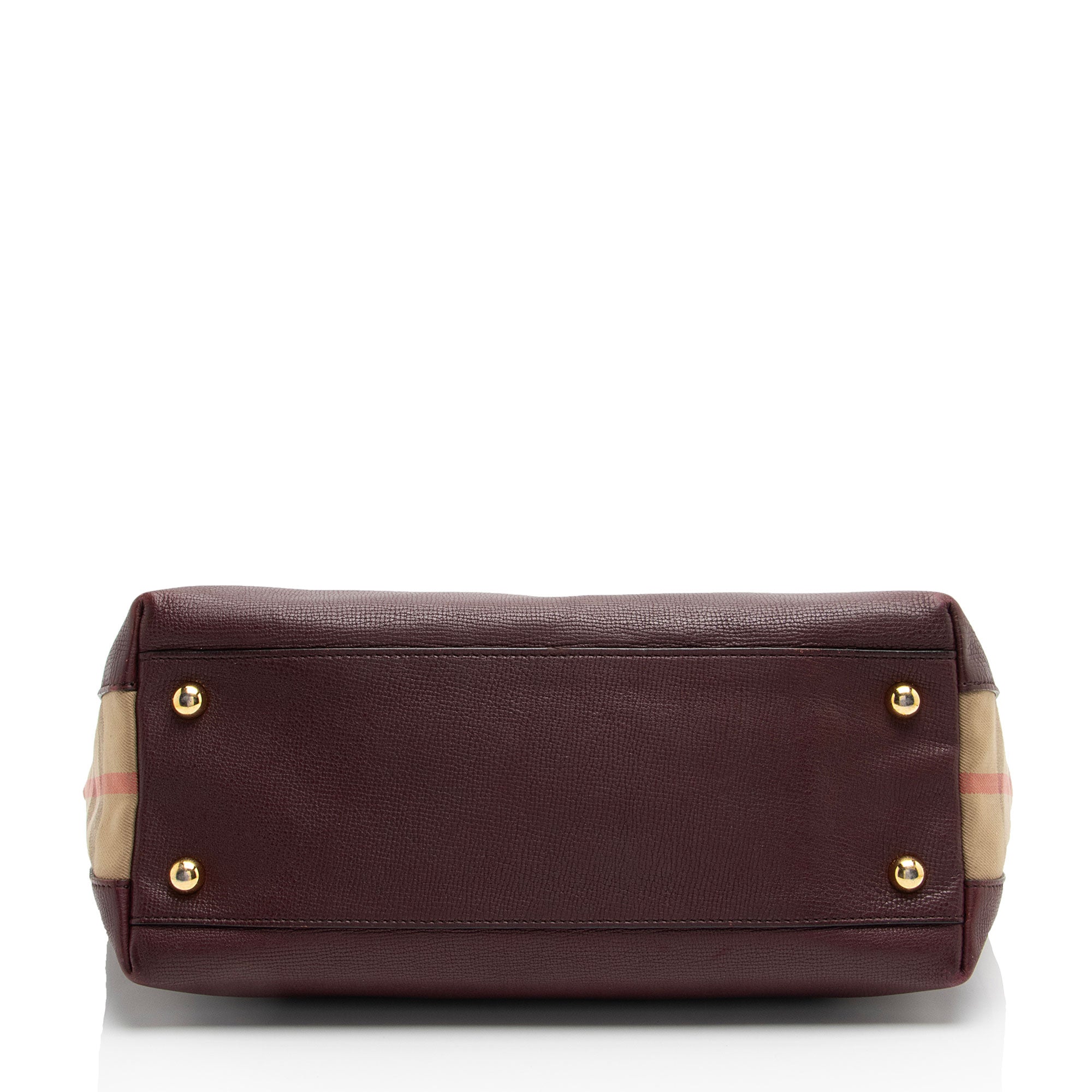 Burberry Leather House Check Derby Welburn Small Tote