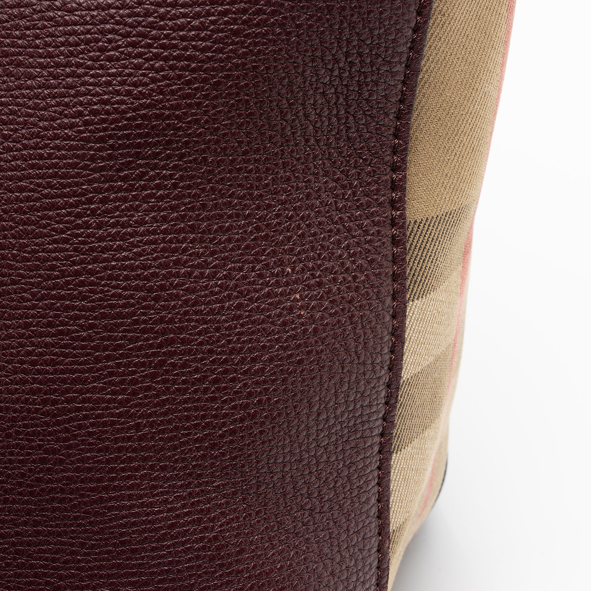 Burberry Leather House Check Derby Welburn Small Tote