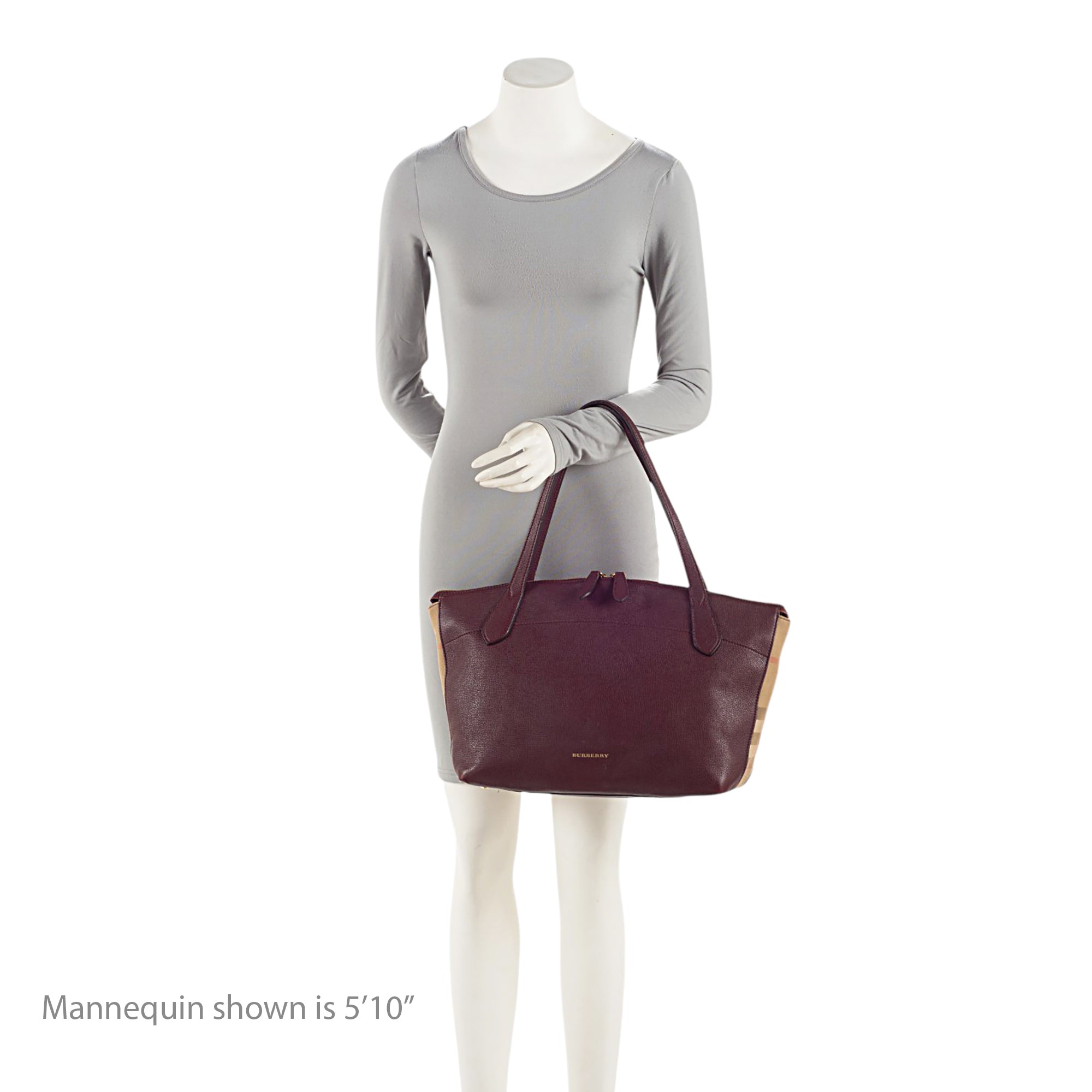 Burberry Leather House Check Derby Welburn Small Tote