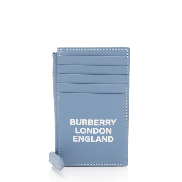 Burberry Leather Logo Alwyn Zip Card Case (SHF-3xmE4Z)