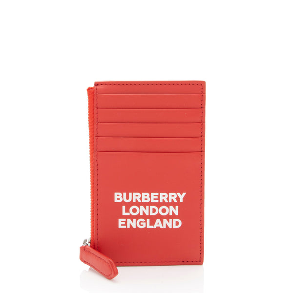 Burberry Leather Logo Alwyn Zip Card Case (SHF-4n0N61)