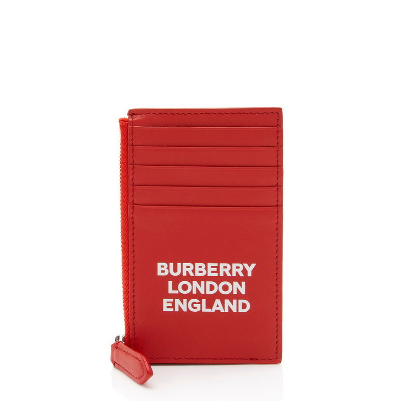 Burberry Leather Logo Alwyn Zip Card Case (SHF-0z5eVw)