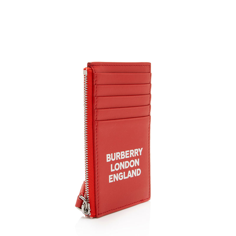 Burberry Leather Logo Alwyn Zip Card Case (SHF-0z5eVw)
