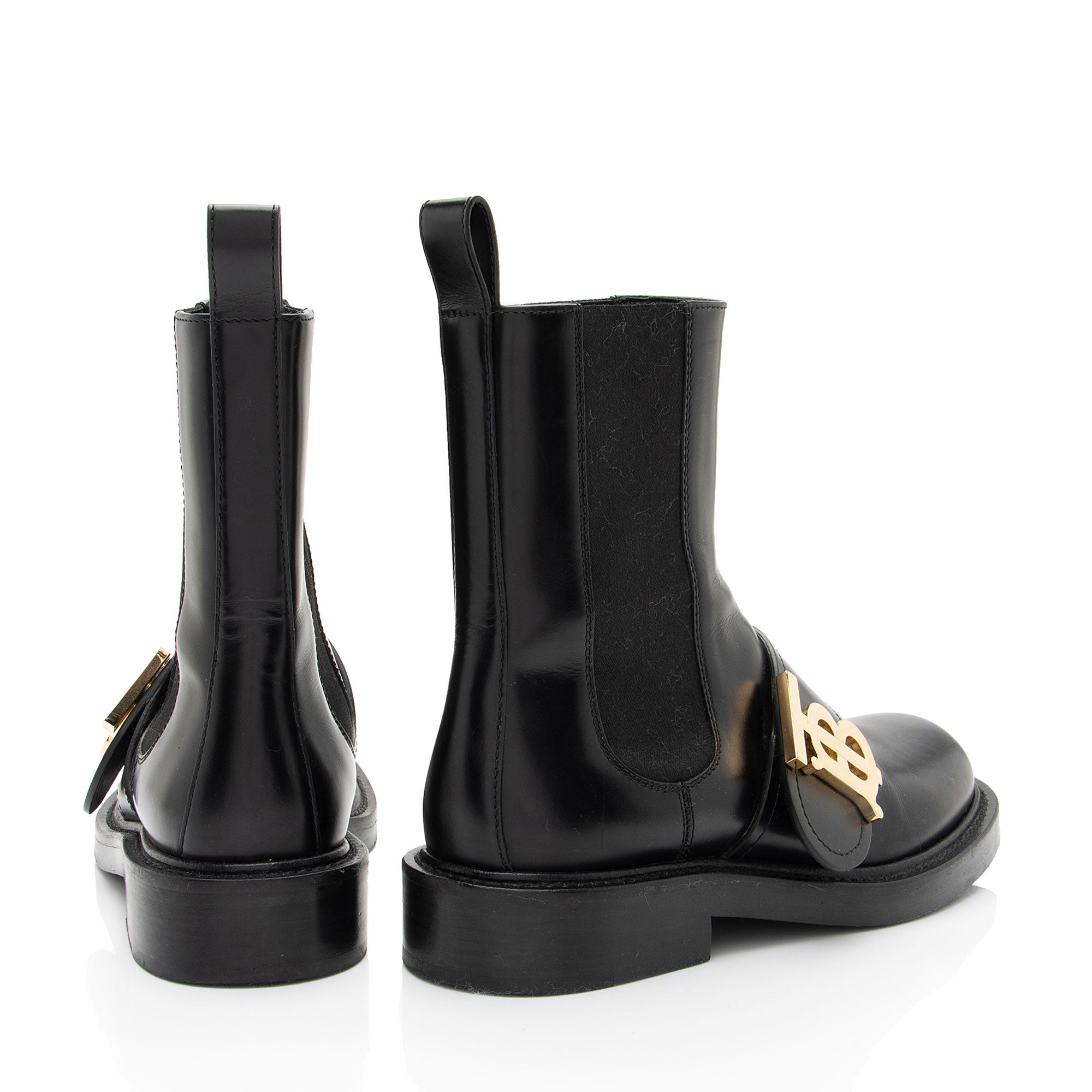 Burberry Leather TB Chelsea Boots - Size 7.5 / 37.5 (SHF-HxNSL5)