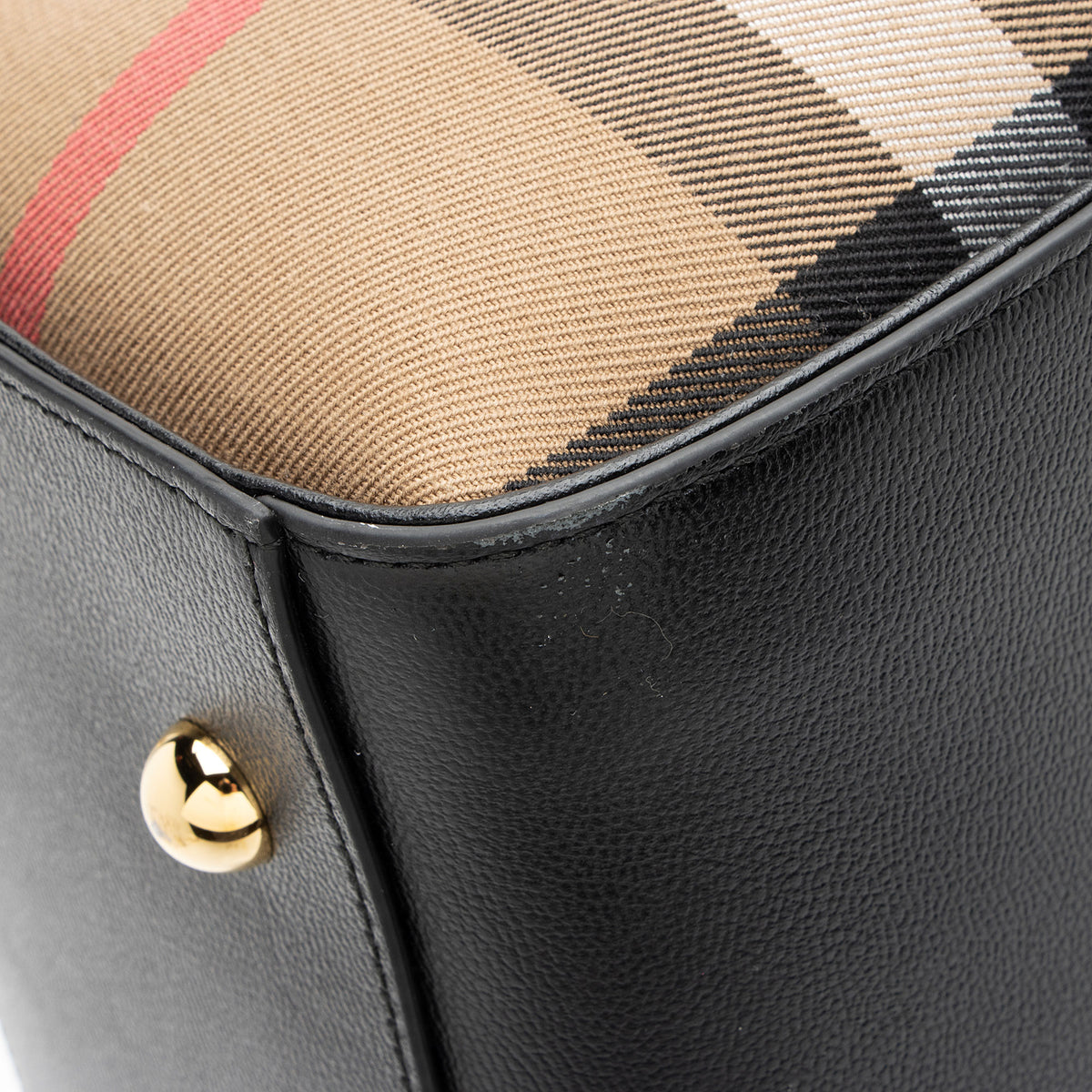 Burberry Leather Nova Check Banwell Medium Tote