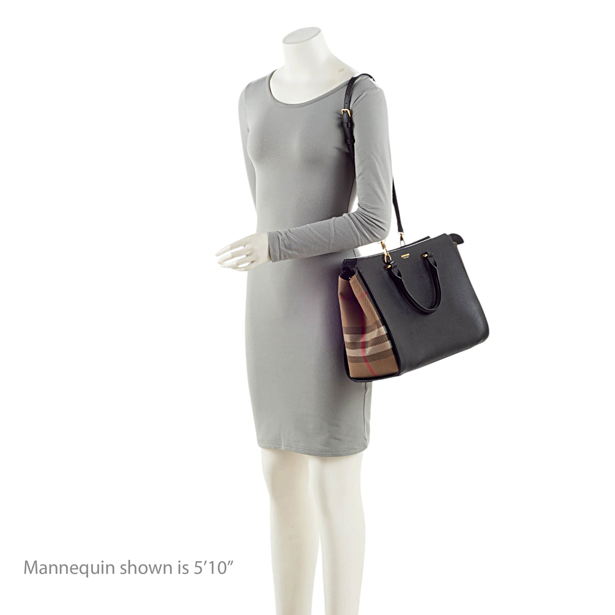 Burberry Leather Nova Check Banwell Medium Tote