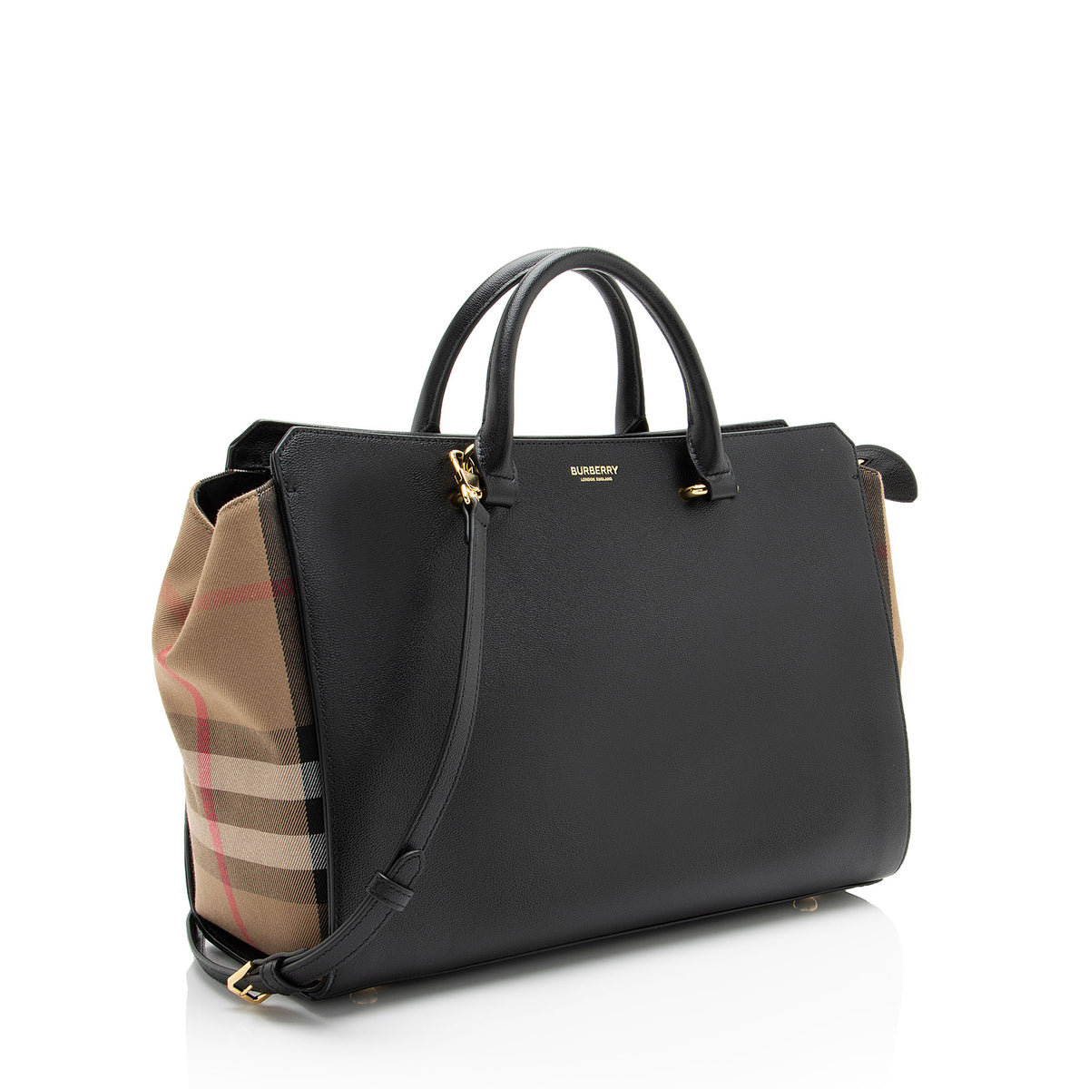 Burberry Leather Nova Check Banwell Medium Tote