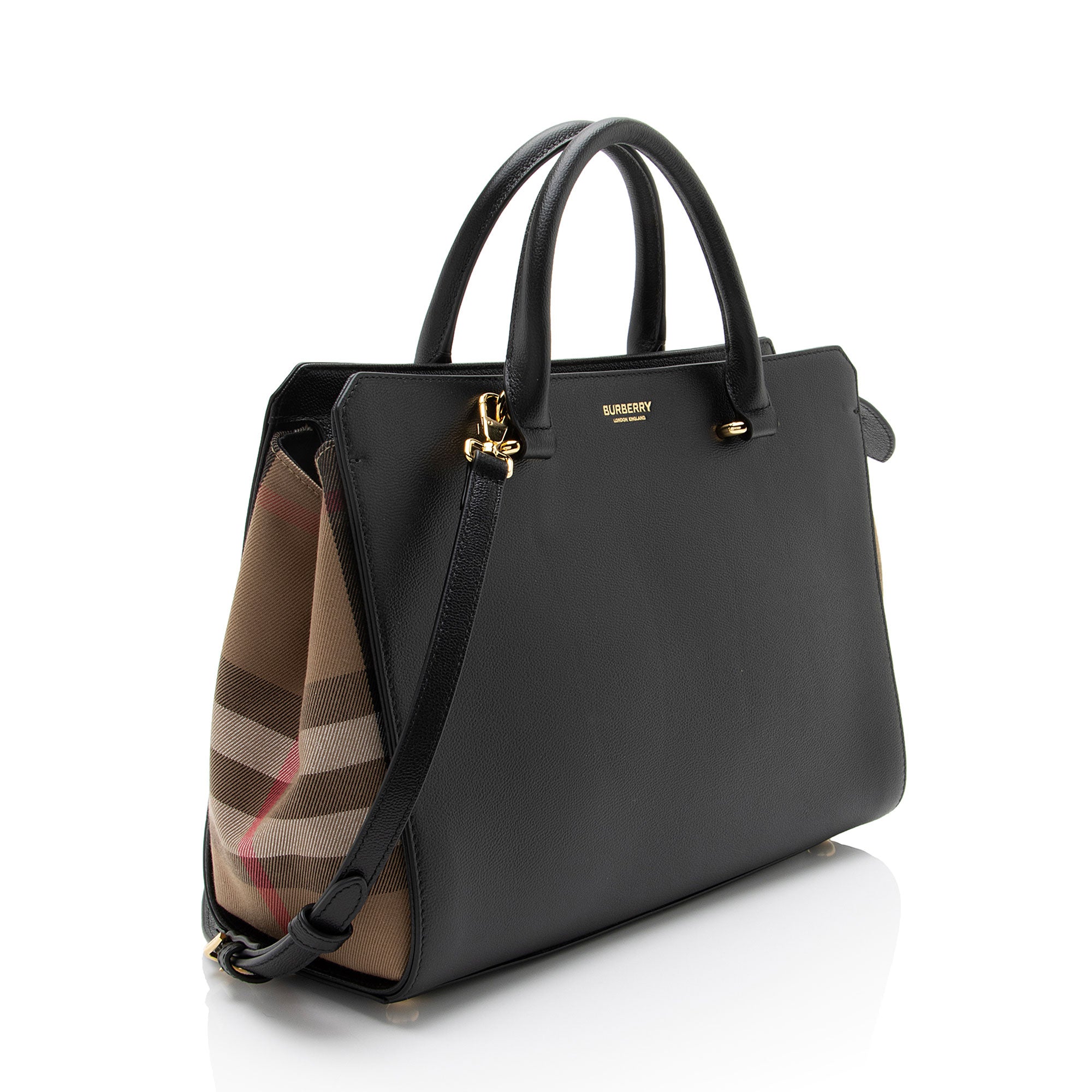 Burberry Leather Nova Check Banwell Tote