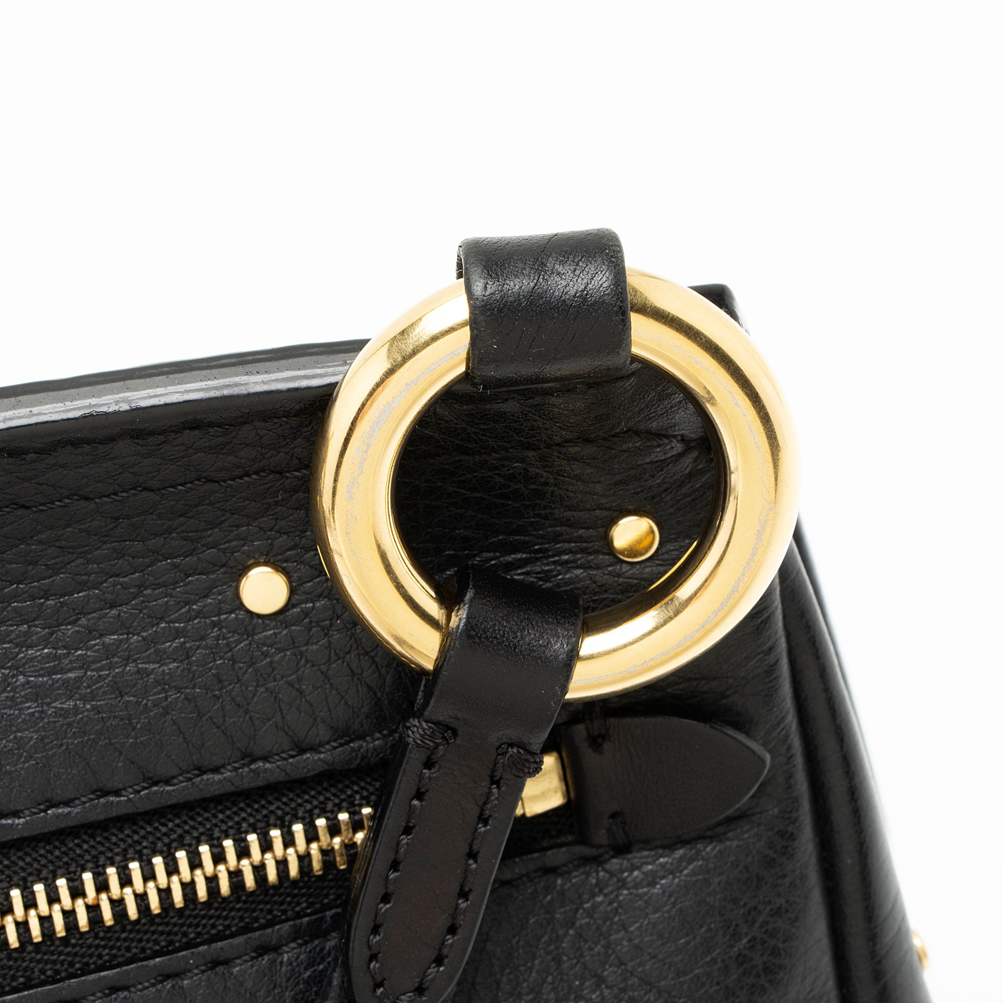 Burberry Leather Riveted Baby Bridle Shoulder Bag
