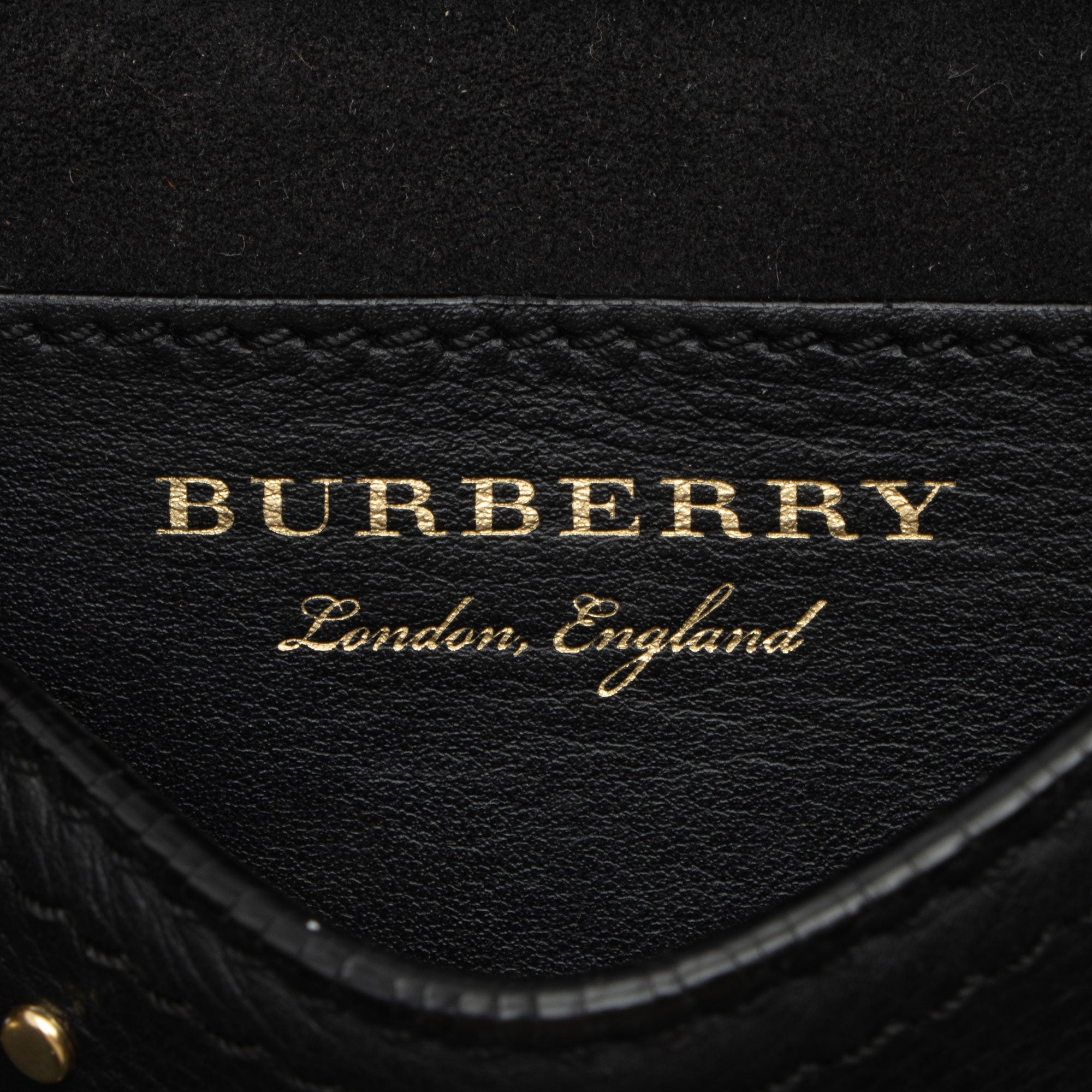 Burberry Leather Riveted Baby Bridle Shoulder Bag