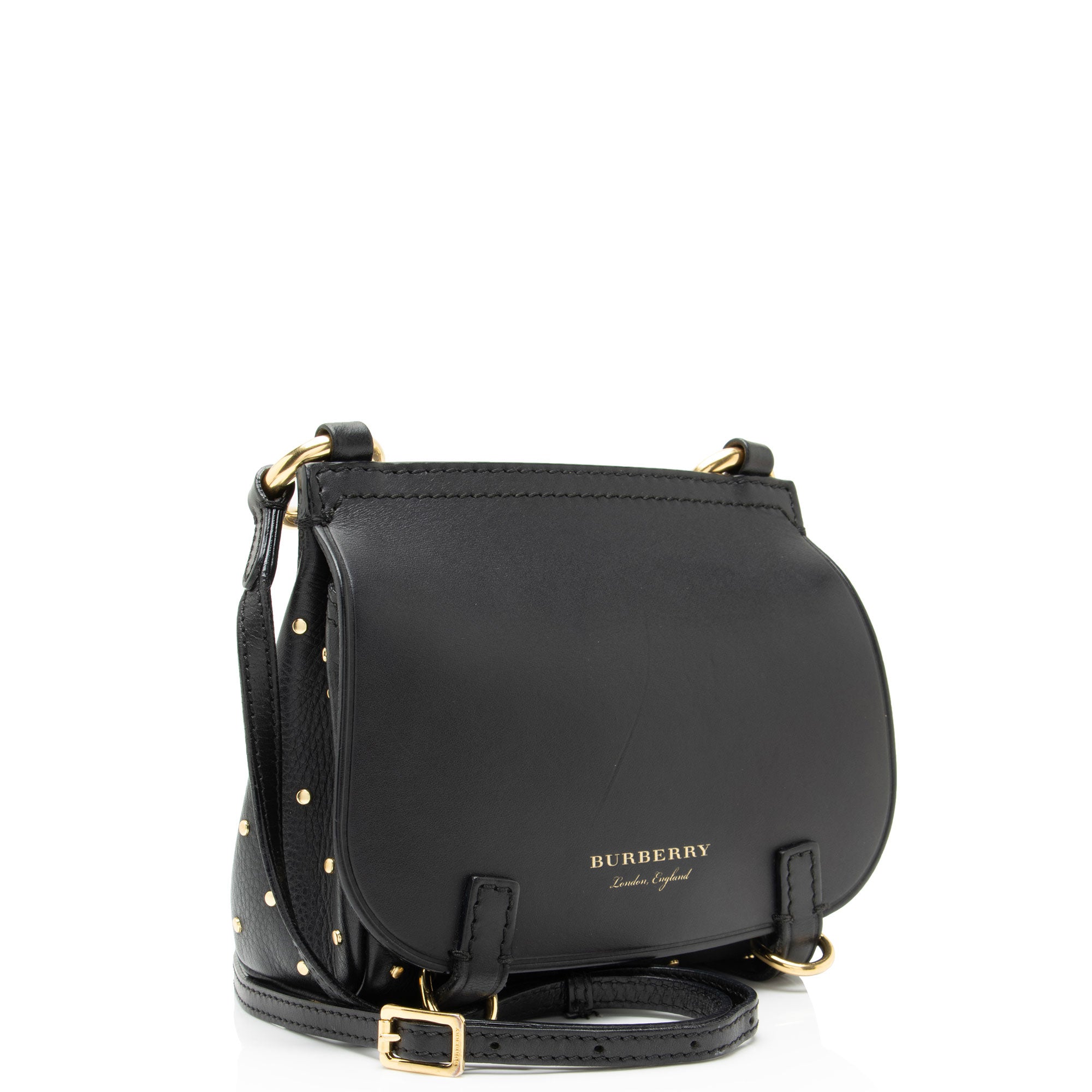 Burberry Leather Riveted Baby Bridle Shoulder Bag