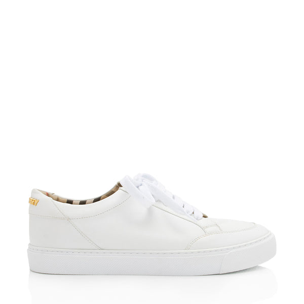 Burberry Leather Salmond Sneakers Size 7.5 37.5 SHF ndax0p