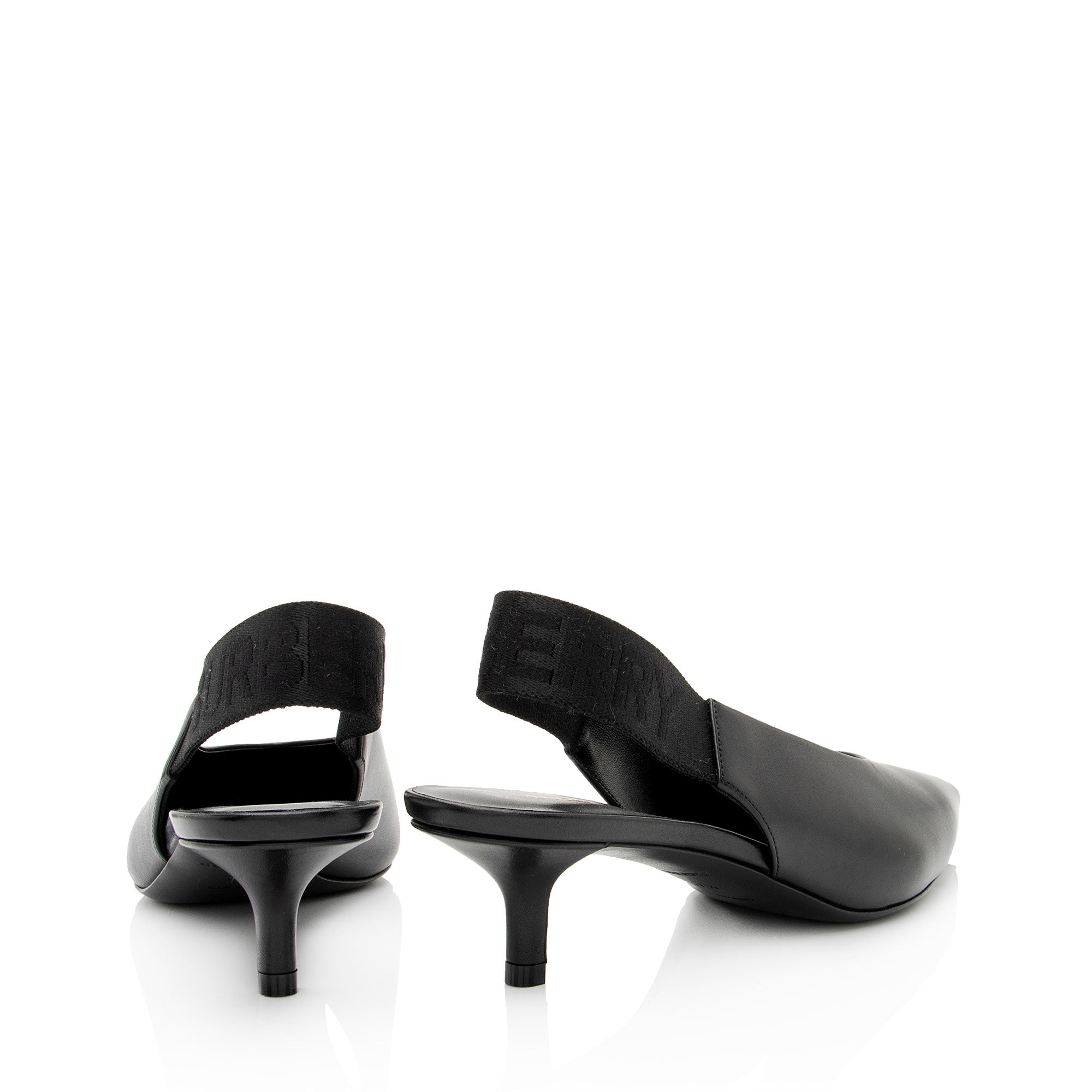 Burberry Leather Slingback Pumps - Size 7.5 / 37.5 (SHF-rndgRv)