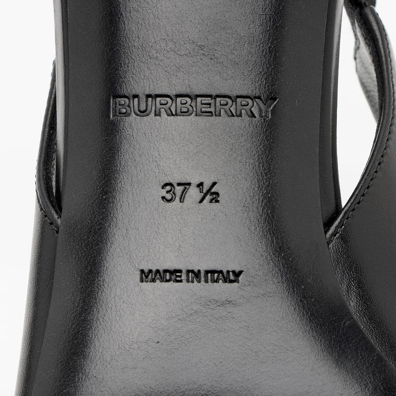 Burberry Leather Slingback Pumps - Size 7.5 / 37.5 (SHF-rndgRv)