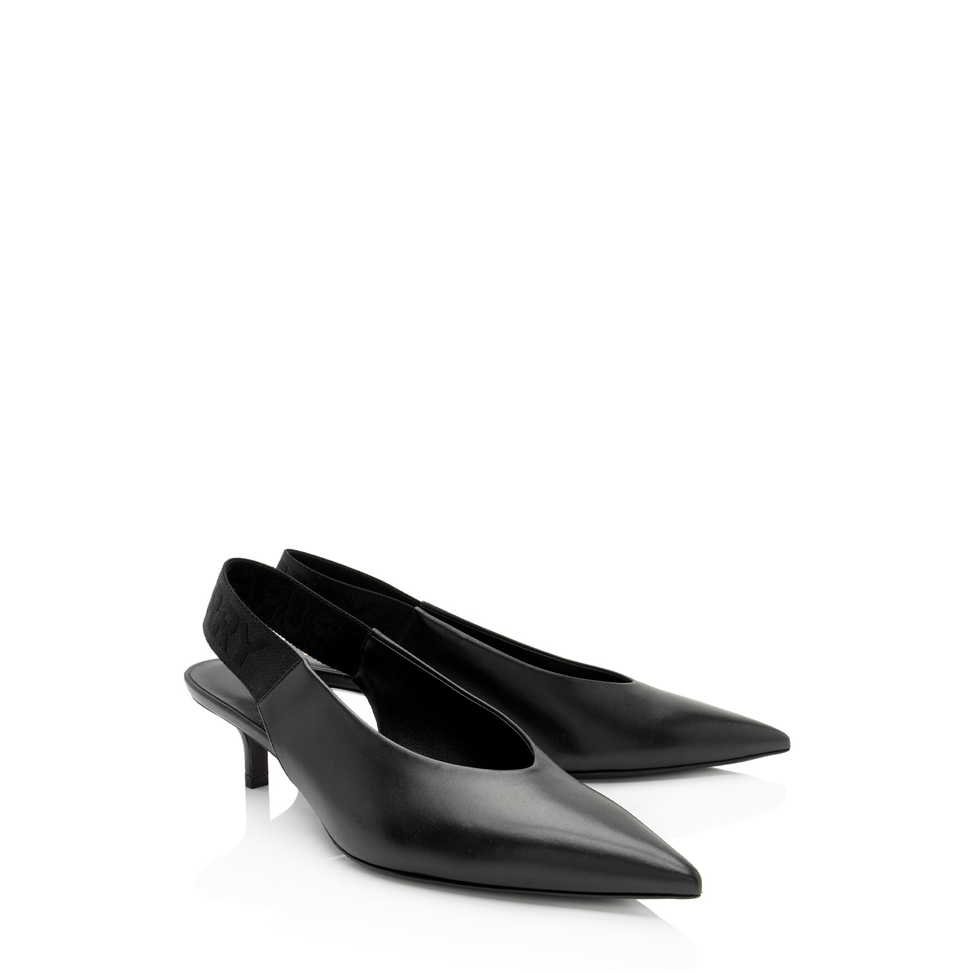 Burberry Leather Slingback Pumps - Size 7.5 / 37.5 (SHF-rndgRv)