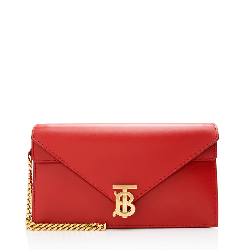 Burberry Leather TB Envelope Chain Shoulder Bag (SHF-16322)