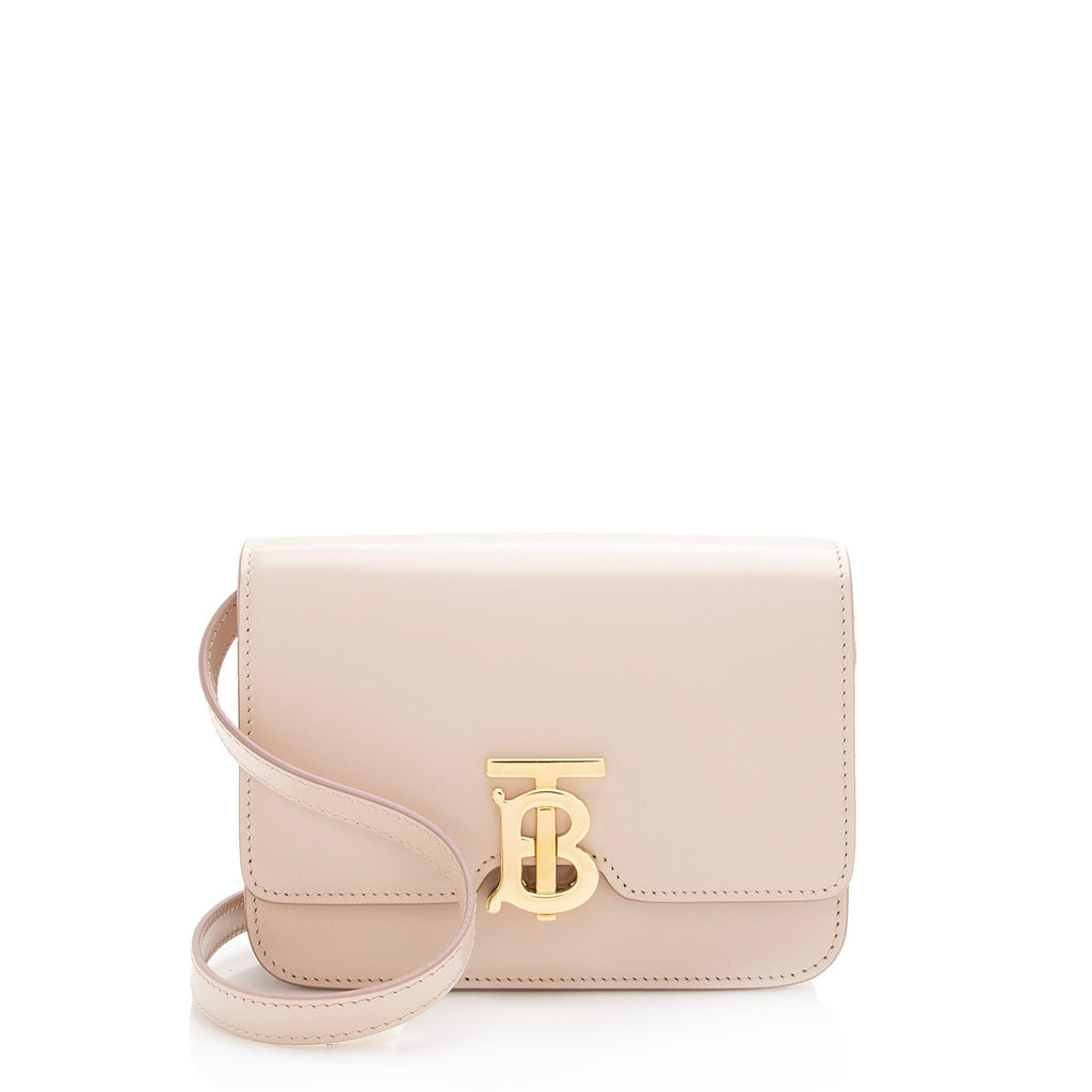 BURBERRY TB Monogram Mini Leather Shoulder Bag Beige - Final Sale