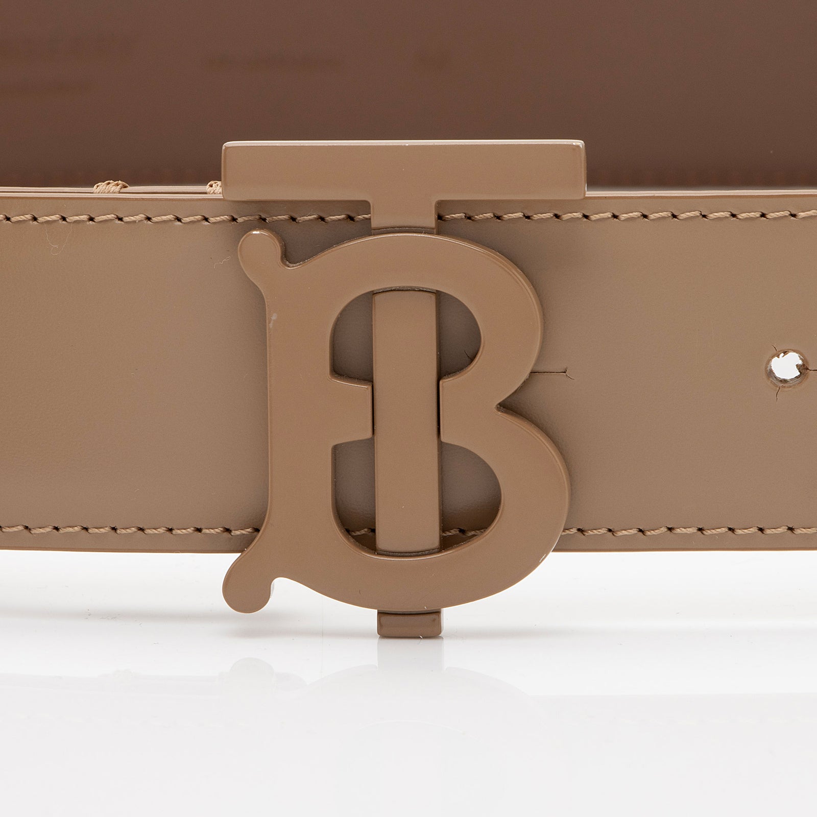 Burberry Leather TB Monogram Belt Size 30 75 SHF 4n38RI LuxeDH