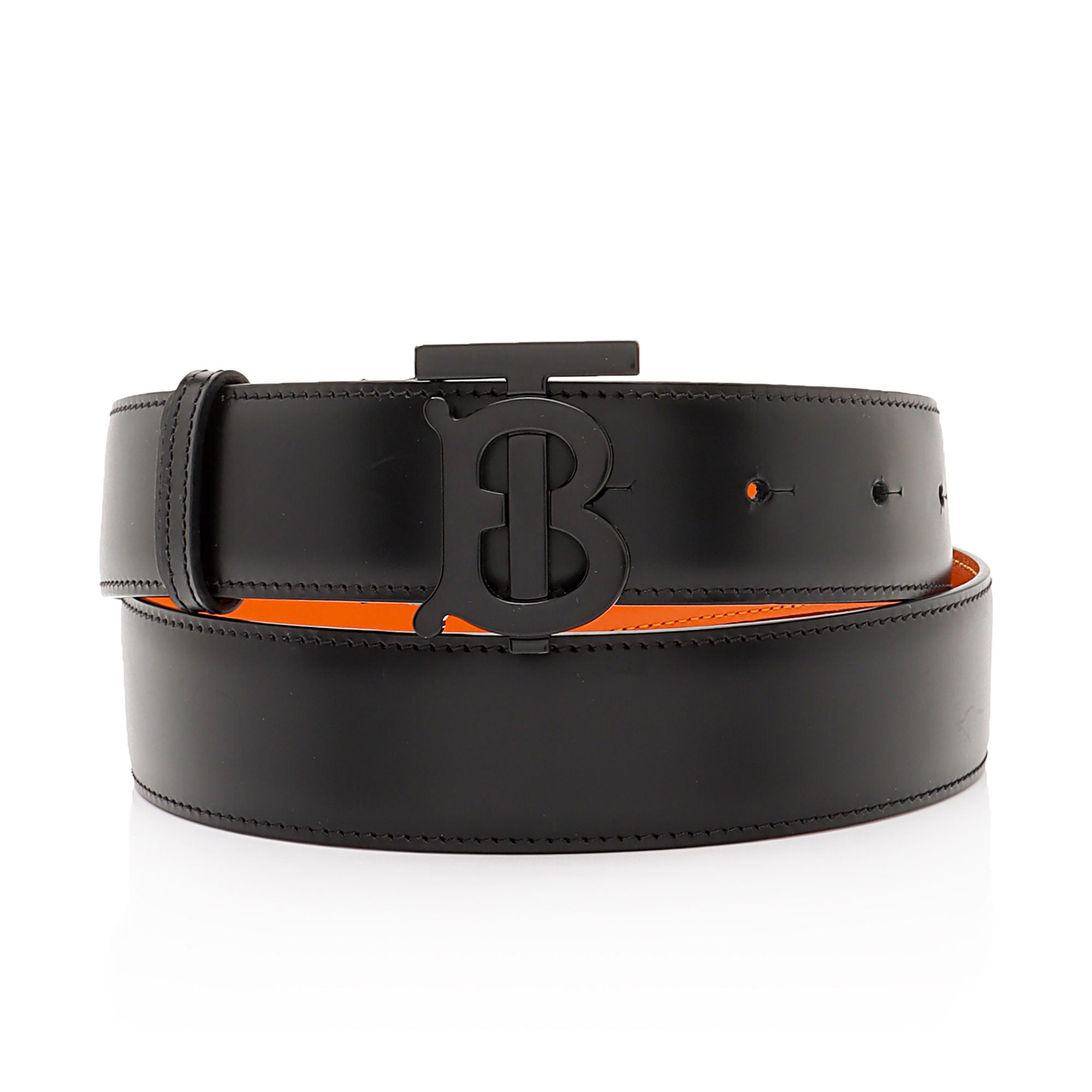 Burberry Leather TB Monogram Belt - Size 34 / 85 (SHF-8D7ALk)