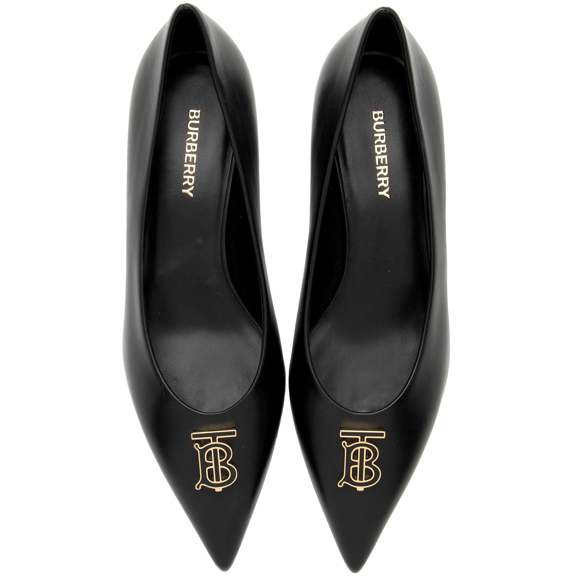 Burberry Leather TB Monogram Pumps - Size 7 / 37 (SHF-xv9Bwb)
