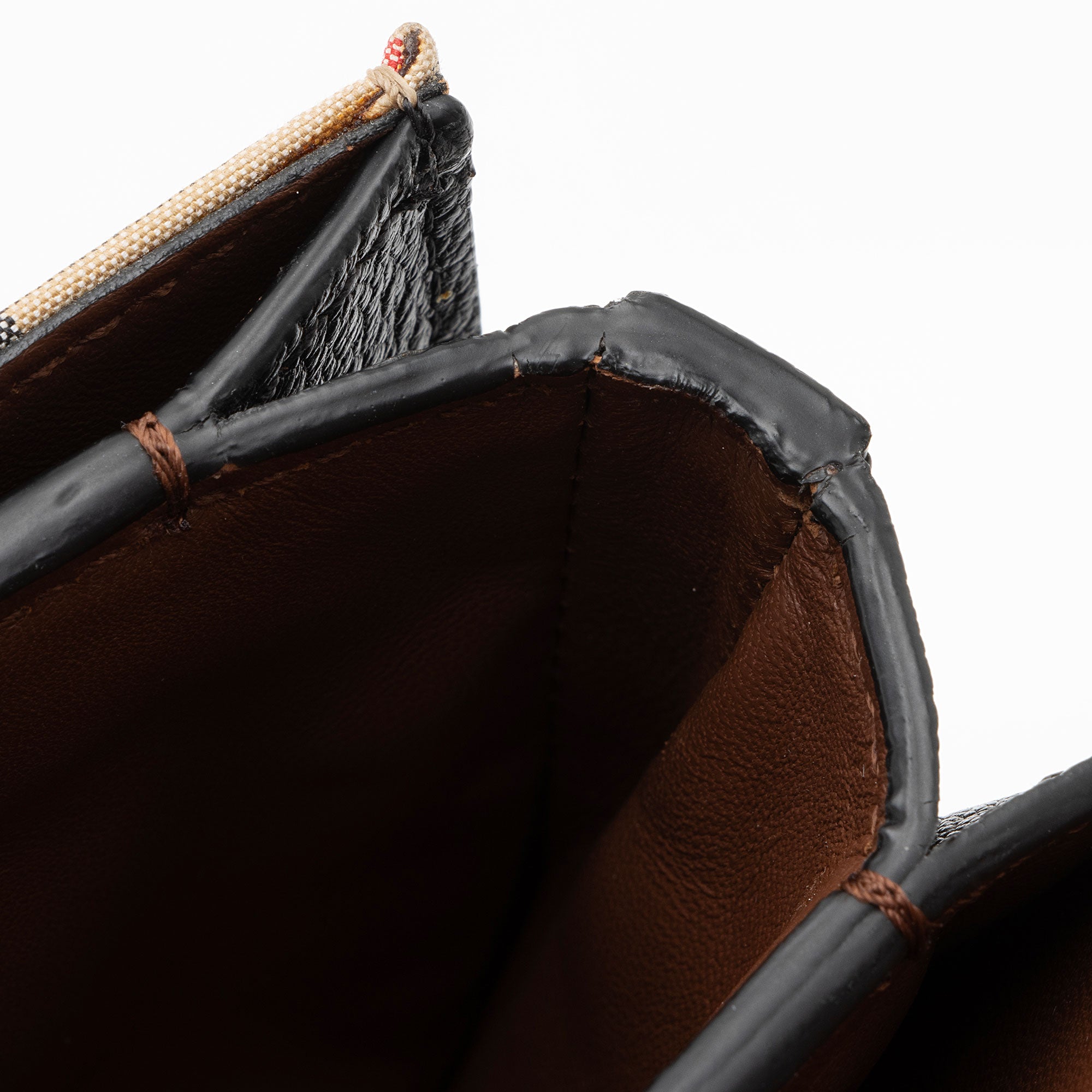 Burberry Leather Vintage Check D-Ring Mini Crossbody Bag (SHF-ltBVNi)