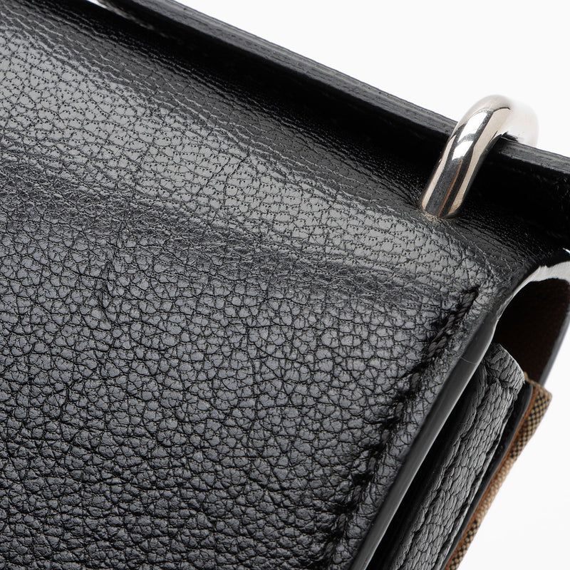 Burberry Mini D-Ring Crimson & Stone Leather Shoulder Handbag