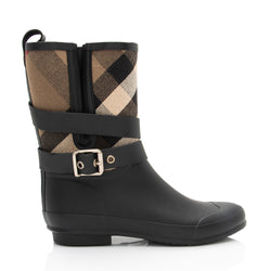 Burberry Nova Check Holloway Rain Boots - Size 7 / 37 (SHF-FZkJn0)