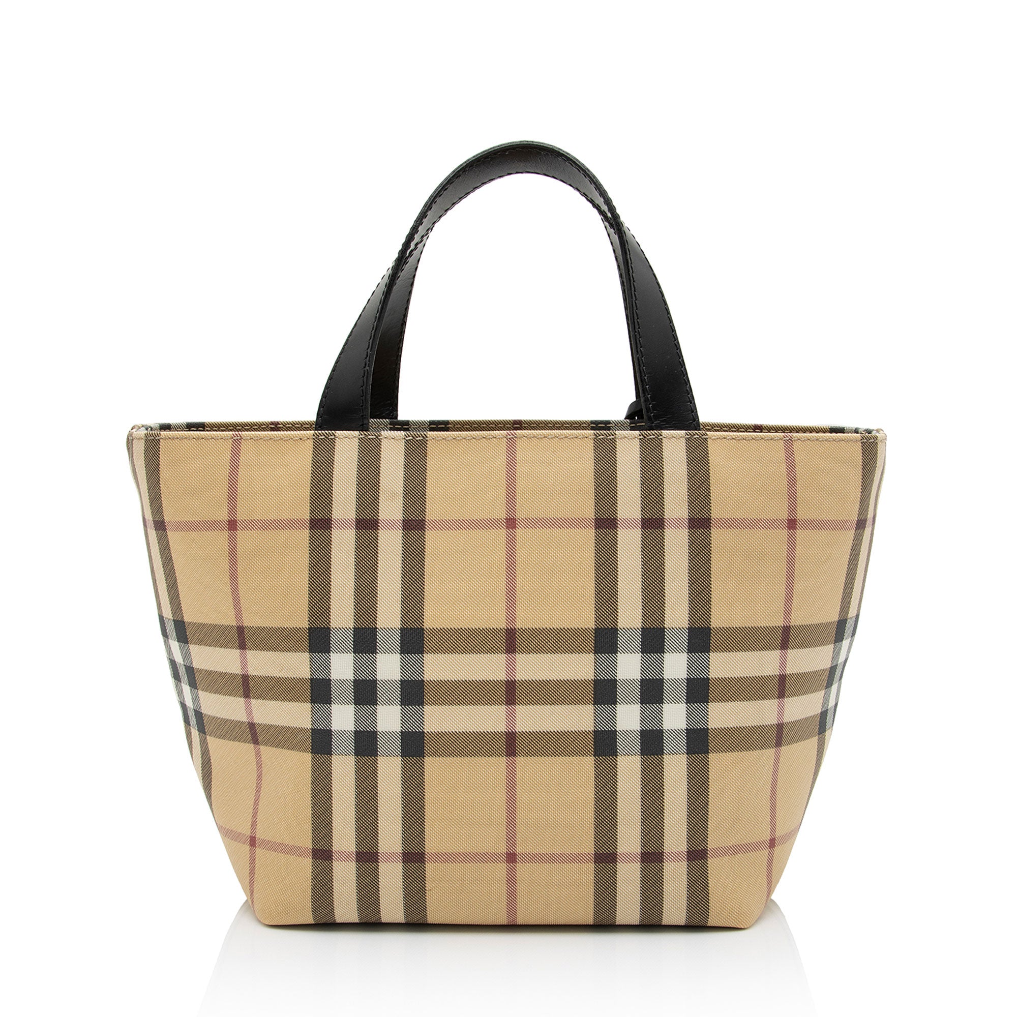 【BURBERRY】SM NS BOOK TOTE CHECK スモールトート スモール チェック ニットトート (マリン) - ウィメンズ