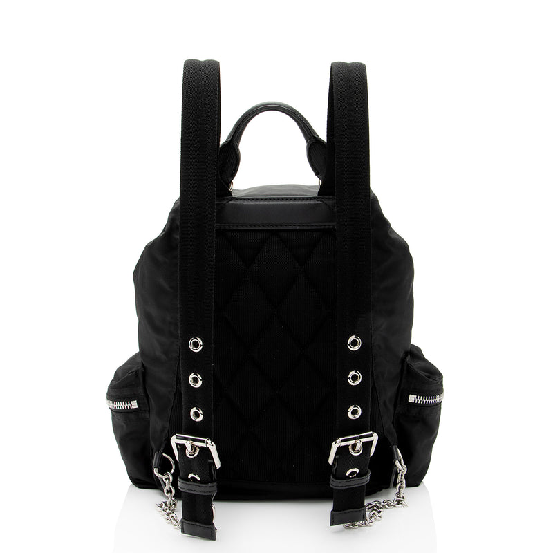 Burberry Nylon Leather Medium Rucksack Backpack (SHF-L8DnLS)