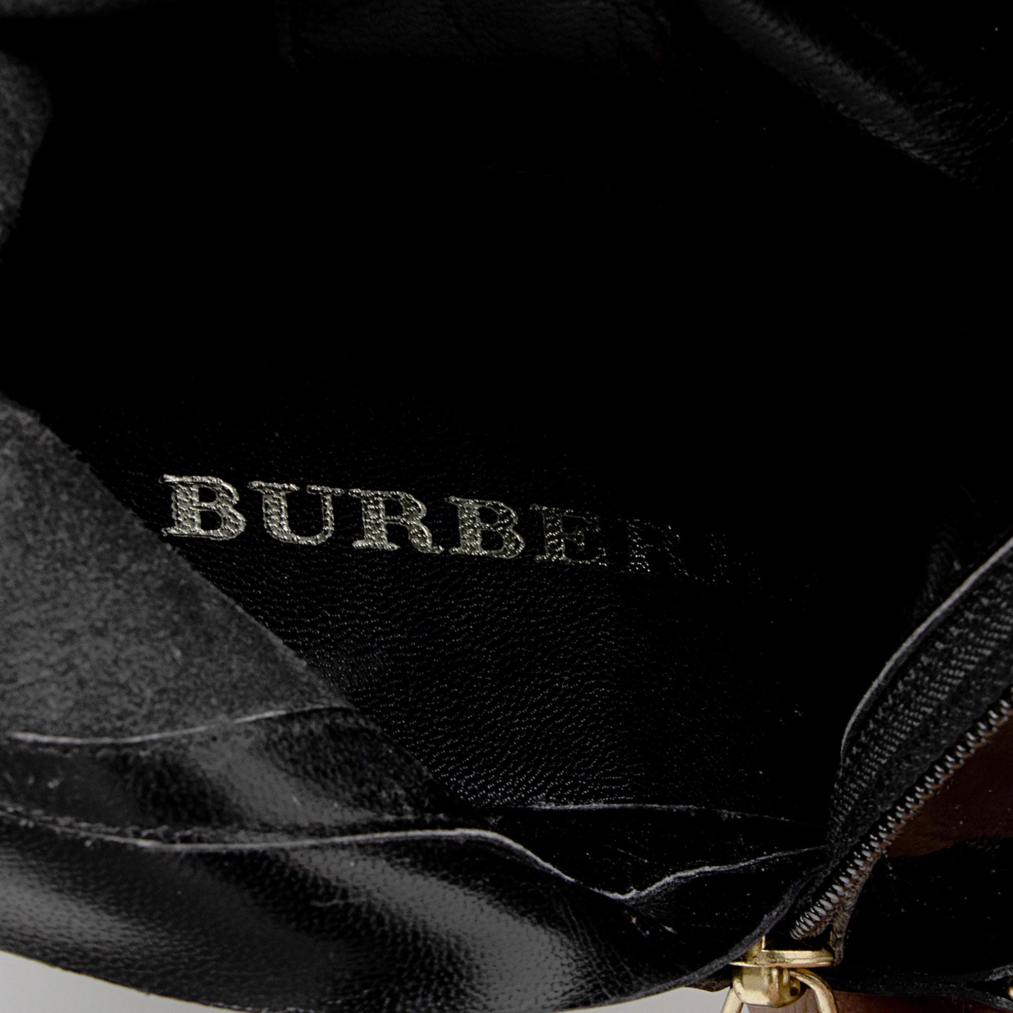 Burberry Patent Leather Chain Knee High Boots - Size 8.5 / 38.5