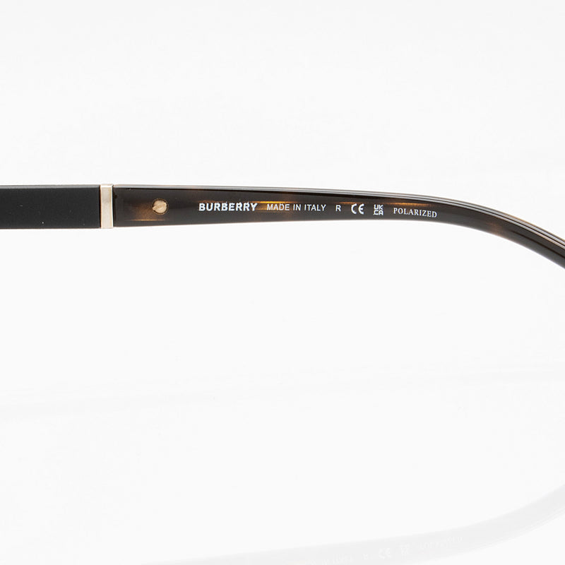 Burberry Polarized Check Aviator Sunglasses (SHF-ZGptFV)