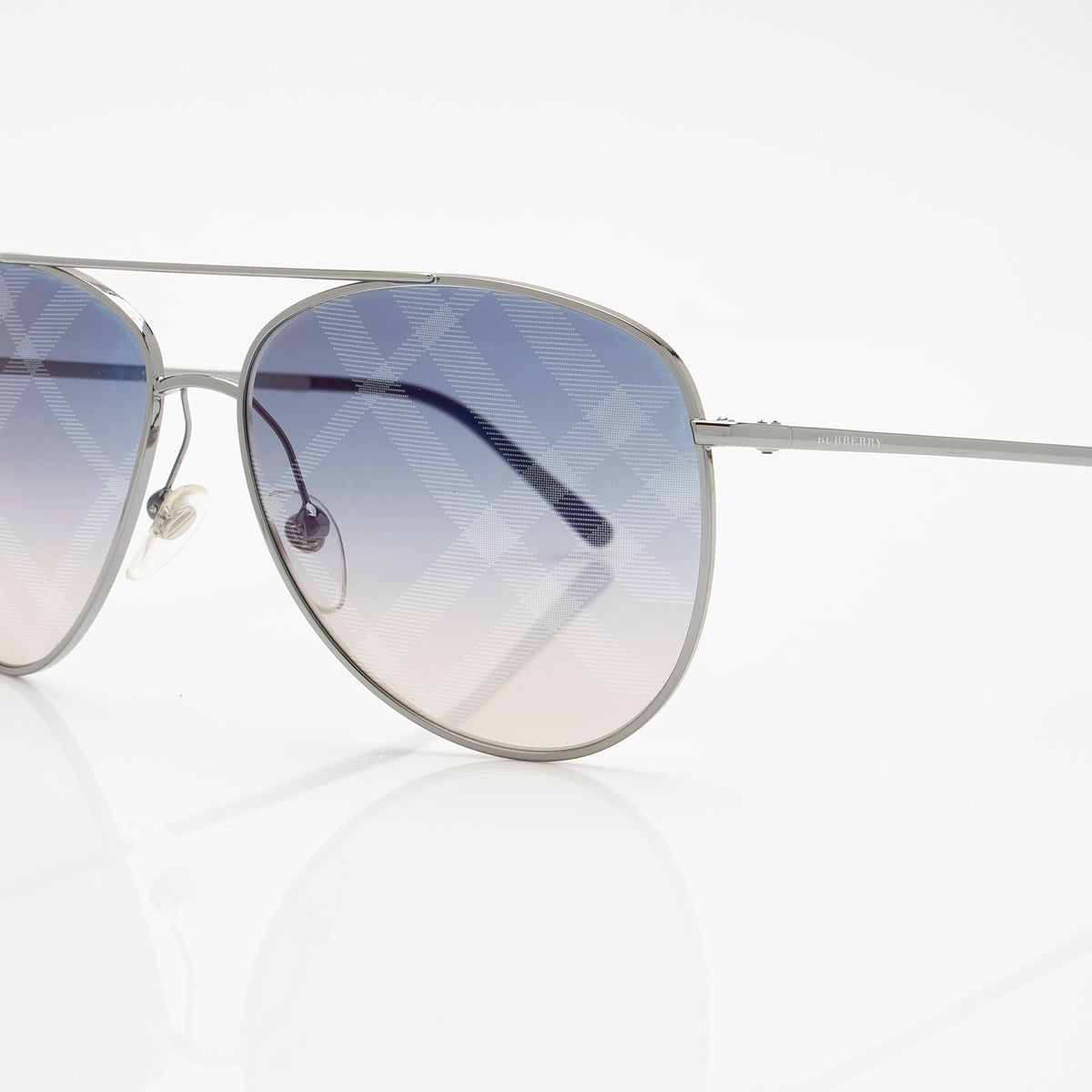Burberry Polarized Check Aviator Sunglasses (SHF-0EYDtU) display picture 1