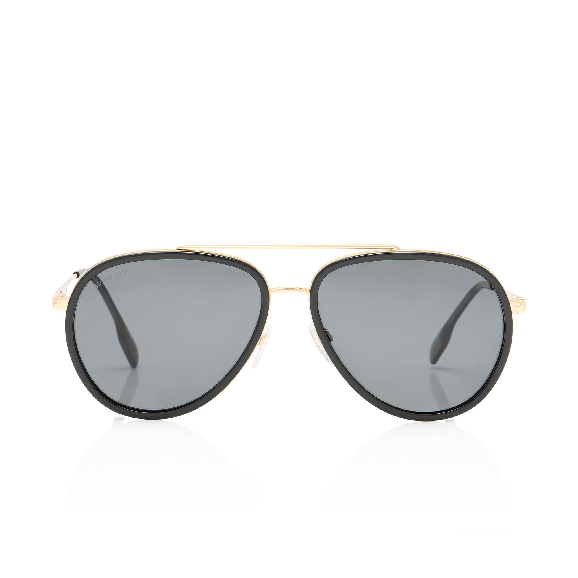 Burberry Polarized Check Aviator Sunglasses
