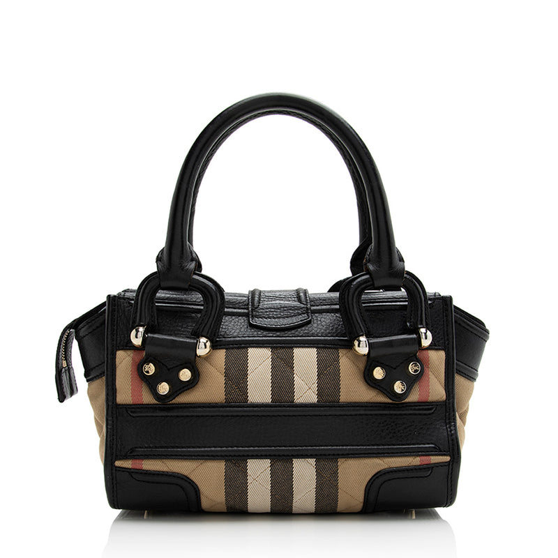 Burberry Quilted House Check Mini Manor Satchel (SHF-21845)
