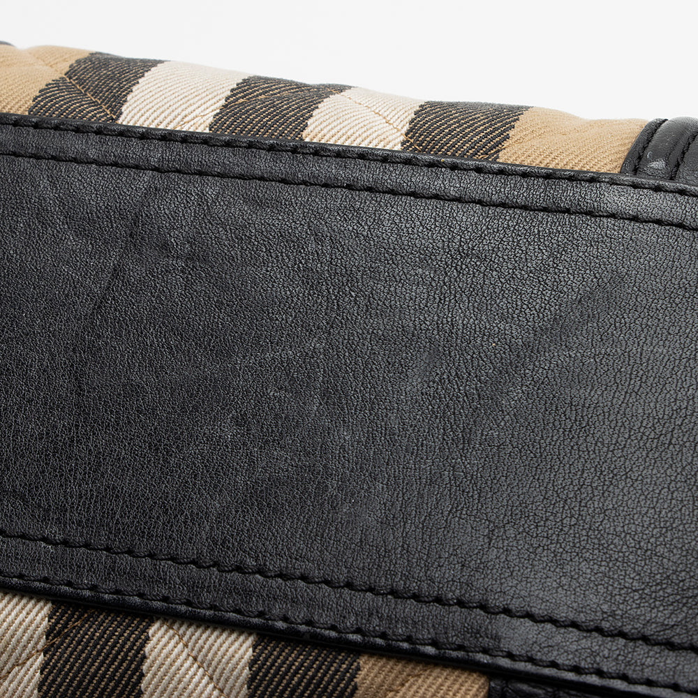 Burberry Quilted House Check Mini Manor Satchel (SHF-21845)