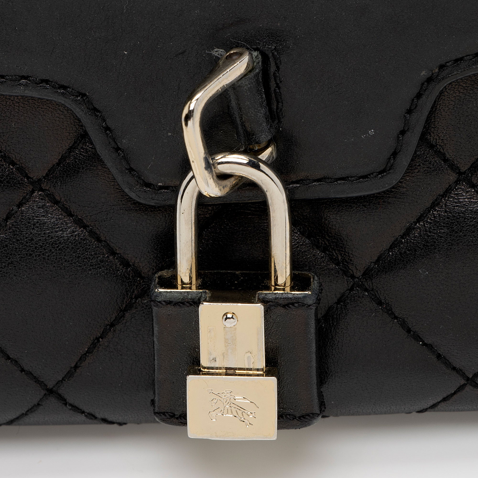 Burberry Quilted Leather Lock Wallet