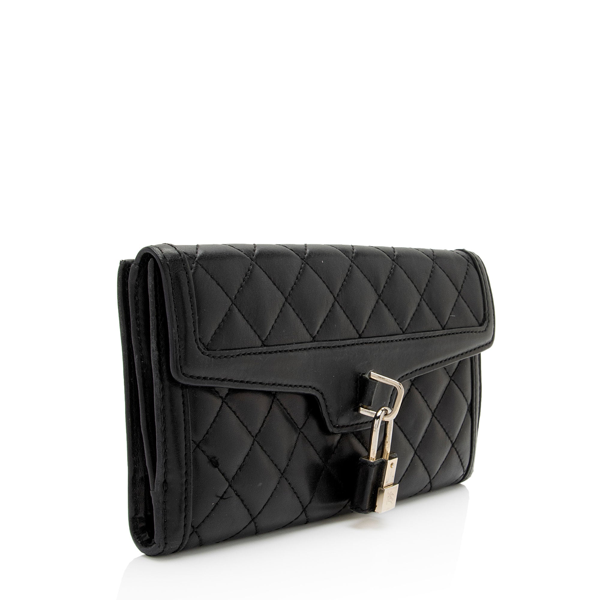 Burberry Quilted Leather Lock Wallet
