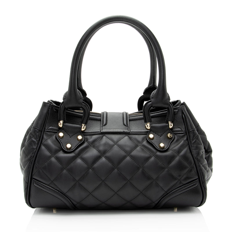 Burberry Quilted Leather Manor Satchel SHF XS6CjR LuxeDH
